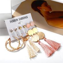 Design Fashion Long Tassel Stud Earrings Set For Women