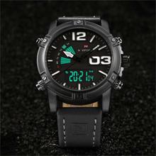 NaviForce NF9095 Dual Time Function Analog Watch for Men - Black