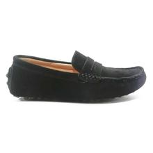 Black Suede Penny Loafers For Men