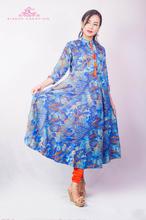 Ethnic Printed Heavy Rayon Umbrella Gown With Cotton Leggings Set