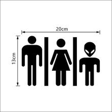 Man Women Alien Funny Bathroom Wall Sticker