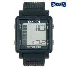 Sonata 77043PP02 SF Grey Dial Digital Watch for Men