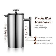 French Press Double-Wall Stainless Steel Mirror Finish (350ml) - (HUL1)