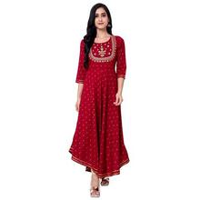 GULMOHAR JAIPUR Women Rayon Printed Flared Kurta