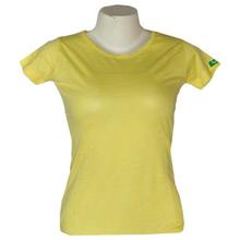 Yellow Cotton Solid T-Shirt For Women