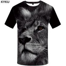 KYKU Lion T Shirt Men Animal Tshirt Sex Funny T Shirts