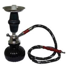 Red/Silver Glass Textured Small Pumpkin Hookah Set