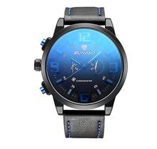 Longbo 80192G Unique Sportive Blue Dial Analog Watch For Men