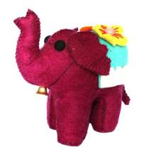 Magenta Pink Felt Playing Elephant Toy