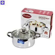 DeviDayal Stainless Steel Sauce Pot With Temperate Glass Lid -1500 ML approx