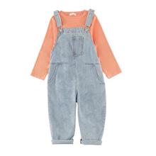 Denim bib _2020 mid-to-large girl bottoming shirt denim