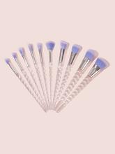 Transparent Spiral Handle Makeup Brush Set 10pcs