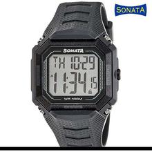 Sonata Grey Dial Digital Watch For Men- 77048PP03