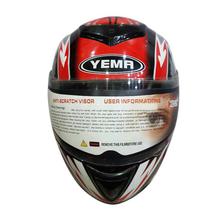 Red/White/Black Full Faced Single Visor Motorcycle Helmet - (822)