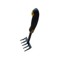 Five Tooth Rake With Black And Yellow Handle