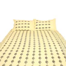 Fish Printed Yellow Queen Size Bedsheet