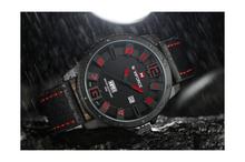 NaviForce NF9061 Date/Day Function Analog Watch For Men - Black/Red