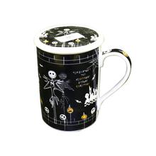 Coffee Mug With Cover Lid (White And Cartoon Design) -1 Pc