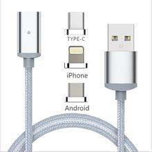 3 In 1 Magnetic Data Cable Type C – Micro Usb Android – I Phone Cable