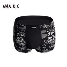 NANRS Brand Hot Sale Solid/Floral Classic Bamboo Mens Underwear Boxer Sexy Underwear Men Underwear Boxer Shorts