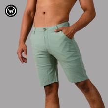 Wraon Mint Green Premium Linen Plain Half Pant For Men