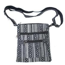 Black/White Ghari Cotton Side Bag (Unisex)