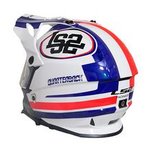 LS2 Pioneer Quaterback Full Helmet [White/Blue/Red]