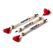 Pack Of 3 Nepal Printed Pens - Red/Beige