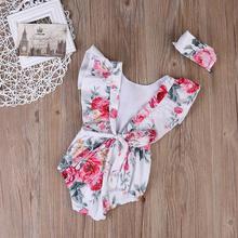 2017 Floral Newborn Baby Girl Clothes Ruffles Romper Baby