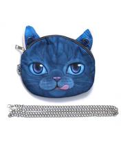 Blue Cat Print Sling Bag For Women