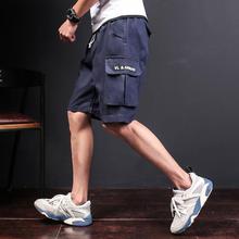 Men's casual shorts _2019 summer men's multi-bag shorts