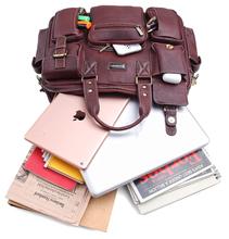 WILDHORN Nepal Leather Briefcase for Men I Computer Bag Laptop Bag I Business Travel Messenger Bag For Men l Large 16.5 Inch For Daily Use (MB 601 Maroon)
