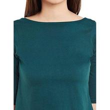 Miss Chase Womens Green Solid Crop Top