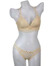 Cream Net Lingerie Set For Women- 3321