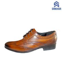 Shikhar Brogue Wingtip Leather Shoes For Men (1721)- Brown