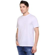 White Solid Round Neck T-Shirt For Men