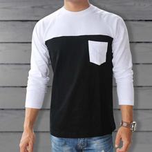 White / Black Mid Pocket Stylish T-shirt For Men