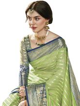 Stylee Lifestyle Green Banarasi Silk Jacquard Saree - 2304