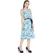 Women A-line Light Blue Dress