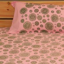 Mandala Printed Pink Bedsheet