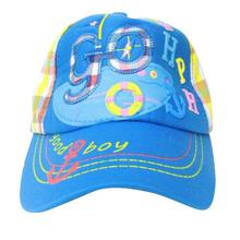 Blue Good Boy Checkered Cap For Babies - Unisex