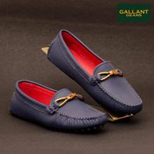 Gallant Gears Navy Leather Loafers For Women - ( 9092-6 )