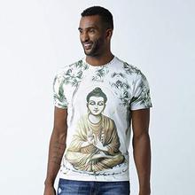 HUETRAP Men's Path to Peace Buddha Print T Shirt