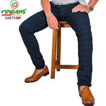 Virjeans Stretchable Cotton Check Chinos Pant for Men (VJC 713) Black