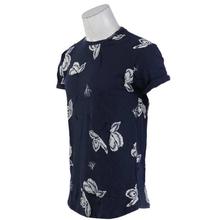 Flower Printed Curve Shape T-shirt