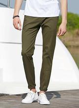 Green Stretchable Cotton Pant For Men