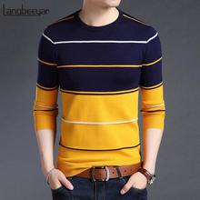 2019 New Fashion Brand Sweater Mens Pullover Striped Slim