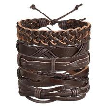 IF ME Fashion Multiple Layers Punk Leather Bracelets Men