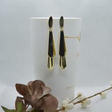 Golden Long Drop Sleek Design Earrings