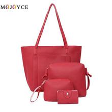 4pcs/set Shoulder Bag Purse PU Leather Women Handbags